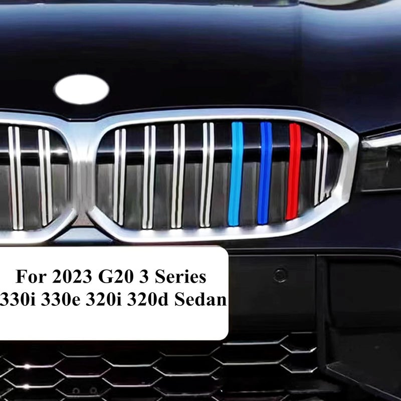 Goodream Tricolor Grille Insert Trims Compatible with BMW 2023 2024 2025 2026 G20 3 Series 330i 330e 320i 320d Sedan Accessories for 8-Beams w/Standard Kidney Grille - Image 5